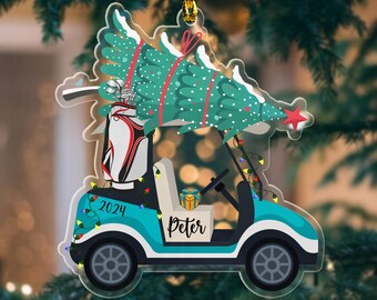 Personalized Golf Cart Christmas Ornament, Xmas Tree Ornament, Xmas Golf Ornament, Golf Lover Ornament, Xmas Gift For Golfer D1NW02