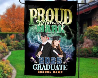 Custom Photo Graduation Garden Flag, Personalized Graduation Class of 2025 Flag, Congrats Custom Name and Photo Flag JCKD09