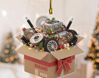 Personalized Mechanic Tool Box Ornament, Mechanic Repair Shop Christmas Decor, Tools Garage 2D Ornament, Christmas Gift for Mechanic NGWS09