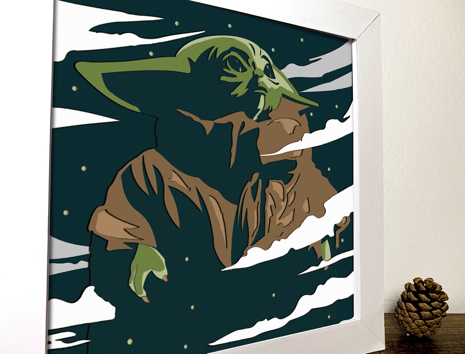 Baby Yoda Shadow Box Svg baby Yoda 3D Svg star Wars 3D Svg Etsy