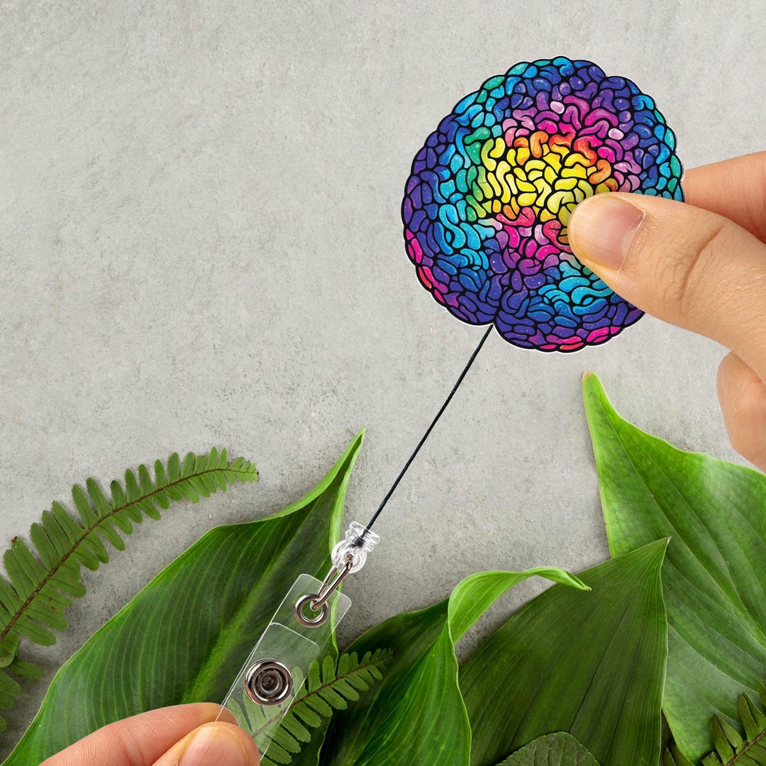 Brain Badge Reel, Brain Badge Holder, Brain Badge Clip, Brain ID Badge ...