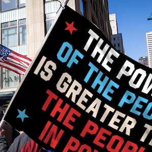 The Power Of The People Flag, Resist Garden Flag, Protest Garden Flags, Fight Oligarchy Flag, Save Democracy Yard Sign, Liberal Flag C1HD15