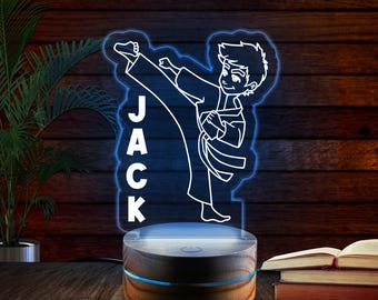 Karate, Night Light, Personalized Night Lights Kids, Night Lights, Bedroom Night Lights, Kids Bedroom Decor,Night Lights for Boys B-03012327