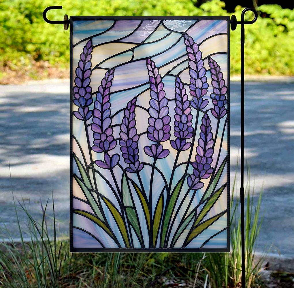 Lavender Garden Flag, French Country Yard Flag, Lavender Field