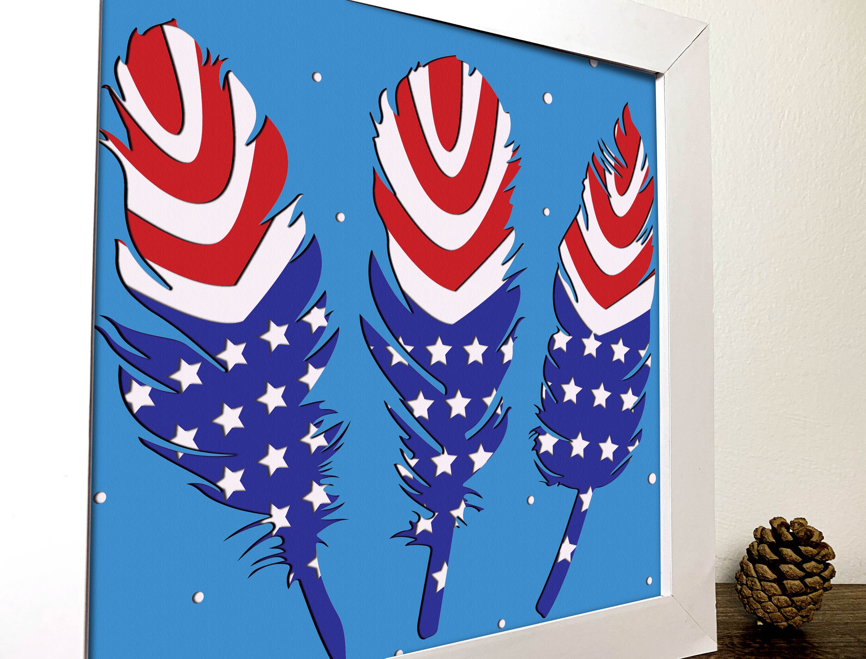 Feather Flag Shadow Box 3D Svgusa Flag 3D Svg feather Flag Etsy Canada