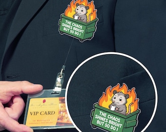 This Little Light Of Mine Badge Reel,Funny Dumpster Fire Possum Retractable Badge Reel,Heavy Duty,MRI Safe,Gift for Healthcare Worker G5SK08