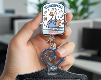 Silly Goose Badge Reel, Serious Goose Badge Reel, Goose Badge Reel, ID Holder, Badge Clip, Badge Reel Topper G5QC08