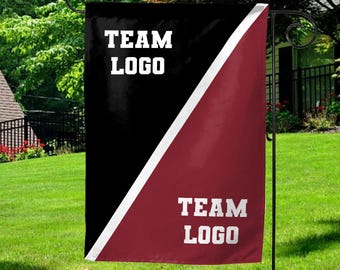 Custom House Divided Garden Flag, House Divided Football Metal flag, House Divided College Round Sign, Team Gift, Sport Lover Gifts G5OY01-3
