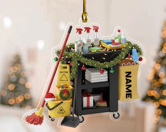 Personalized Housekeeping Christmas Ornament 2025, Housekeeping Keepsake, Janitor Cleaning Lady Ornament ,Xmas Tree Hanging D2NM03