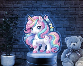 Unicorn, Night Light, Personalized Night Lights Kids, Night Lights, Bedroom Night Lights, Kids Bedroom Decor, Night Lights for Girls D1NU18