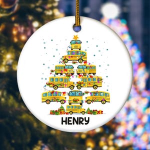 Bus Driver Christmas Ornament, Christmas Baubles, School Bus Ornament, School Ornament, 2023 Christmas Tree Ornament, Xmas Decoration NEWO26