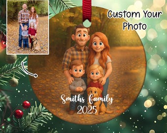 Personalized Photo Ornament, Custom Family Picture, Christmas Gift, Unique Christmas Ornament JCPL14