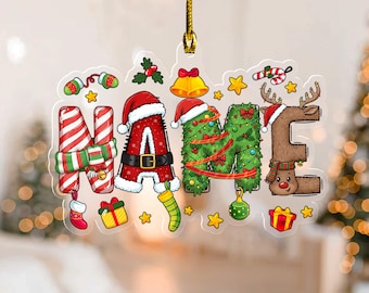 Custom Name Acrylic Ornament For Kids: Personalized Boy Girl Christmas Gift, Baby's 1st Christmas Ornament, Teenager Christmas Gifts G5PO01