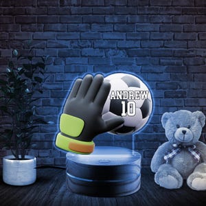 Personalized Soccer Night Light - Custom LED Lamp for Soccer Players,Perfect Gift for Kids and Fans, Sports Decor,Nightlight for Boys D1OO13