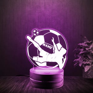 Personalized Soccer Lamp - Unique Bedroom Night Light and Home Decor Gift for Kids and Soccer Fans BYMV20