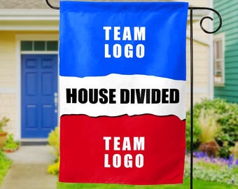 Custom House Divided Flag,College Football, Hockey,Basketball, Baseball,More Teams, Any Teams, Any League,Any College,Any Combination BYGL51