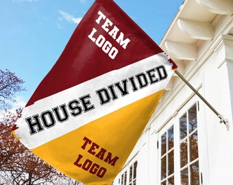 Custom House Divided Garden Flag, House Divided Football Metal flag, House Divided College Round Sign, Team Gift,Sport Lover Gifts G5OY01-12