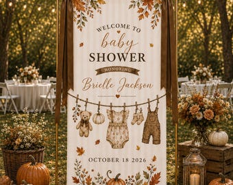 Little Pumpkin Baby Shower Welcome Sign, Fall Baby Shower Banner, Autumn Baby Shower , Rustic Pumpkin Party Backdrop, Custom Sign NRD-KSH18