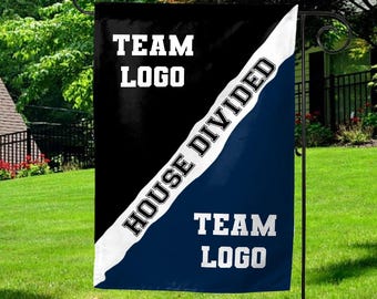 Custom House Divided Garden Flag, House Divided Football Metal flag, House Divided College Round Sign, Team Gift, Sport Lover Gifts G5OY01-6