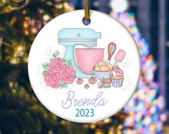 Personalized Bakery Christmas Ornament, Christmas Baking Ornament, Baker Ornament, Baking Lover Gift, Baking Mixer, Baking Mom Gift DZNS19