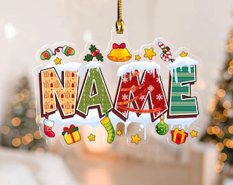 Custom Name Acrylic Ornament For Kids: Personalized Boy Girl Christmas Gift, Baby's 1st Christmas Ornament, Teenager Christmas Gifts G5PO02