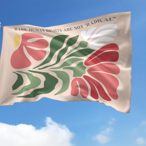 Bandera de Derechos Humanos, Bandera Política para Demócratas, Igualdad, Derechos de la Mujer, Regalos Feministas, Bandera Floral de Igualdad, Bandera Feminista de Regalo JCNG01