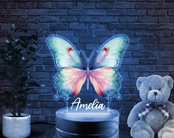 Custom night light kids gift room personalized led lights butterfly forest friends moonlight stars rainbow night light gift roomdecor BYMJ19
