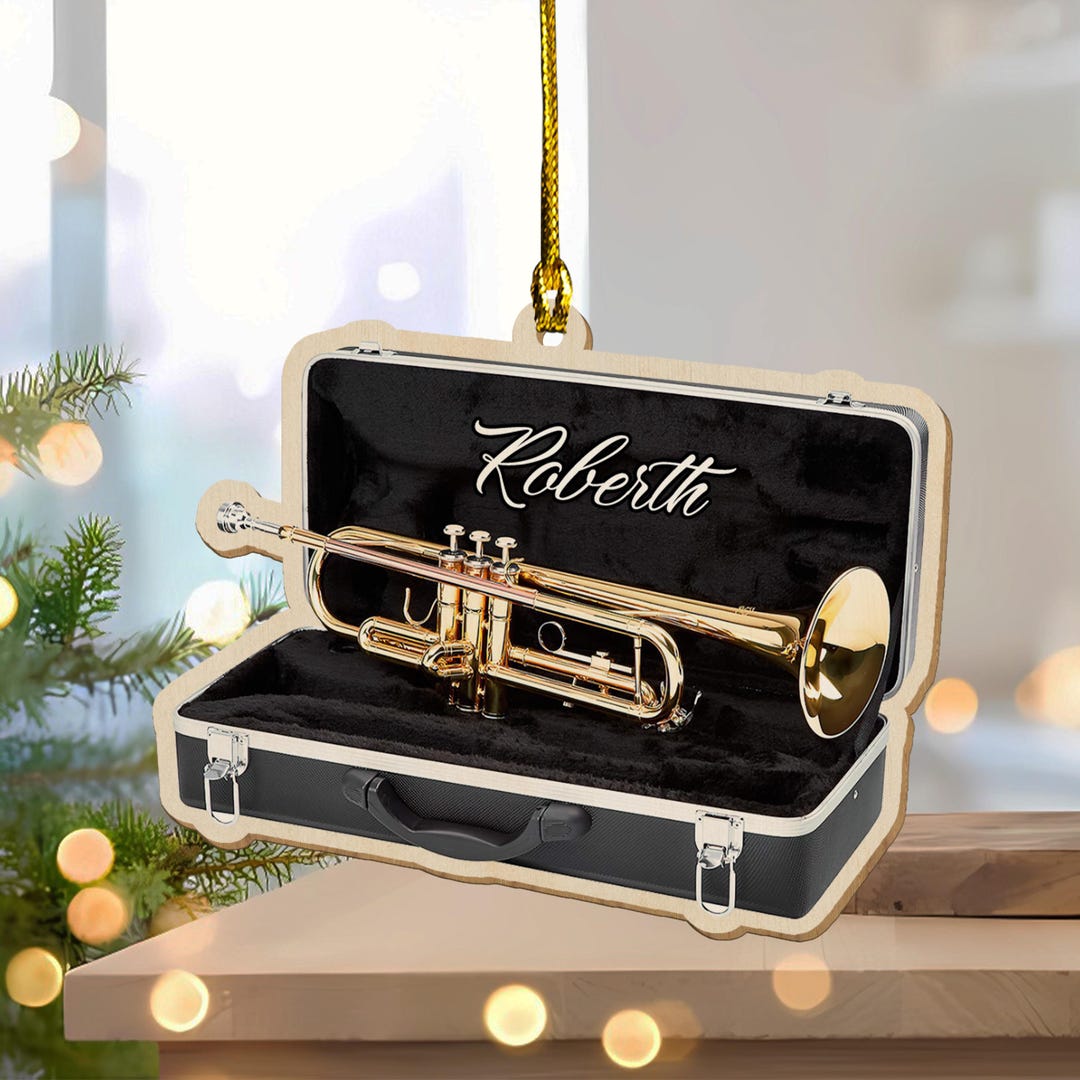 Personalized 2D Flat Trumpet Acrylic Ornament, Gift for Music Lovers ...