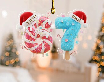 Personalized 67 Meme Ornament,Custom Name Six Seven Trend Ornament,Gen Alpha Funny Gift, Cute Ice Cream Donut Christmas Ornament 2025 JCS540
