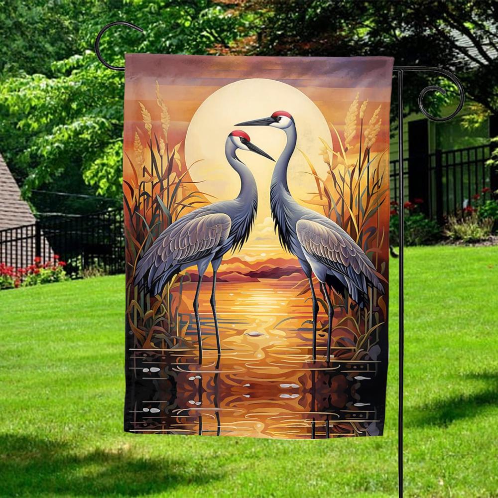 Sandhill Crane Garden Flag, 90s Birding Bird Lover Gift, Birds
