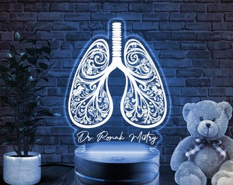 Personalized Lung Pulmonologist Night Light,Custom Medical Student Graduation Gift,Perfect Doctor Gift,Medical Pneumologist Desk Lamp BYMJ33