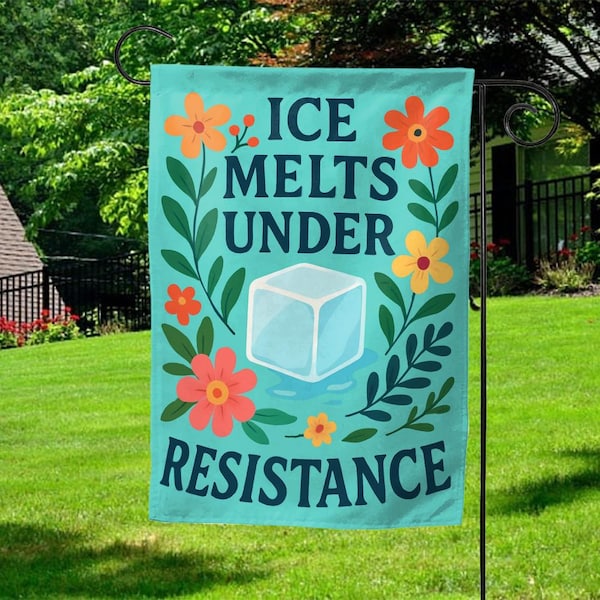 Bandera de jardín "Abolir ICE", "Proteger" y "Resistir", "Anti-FDT", "Fuck Maga", "Anti-ICE", "ICE D2JM09"