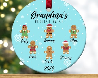 Grandma Cookies Ornament, Grandma's Favorite Cookies, Family Ornament, Personalized Gingerbread Christmas Grandma Ornament SG3QH18