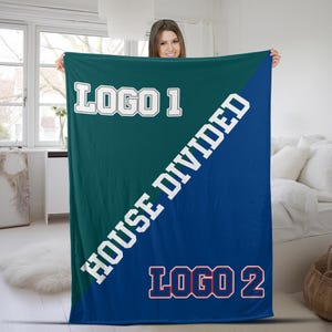 Custom House Divided Blanket, House Divided Baseball, Basketball Team Blanket, American Football Blanket, Personalized Gifts for Him D1EV23