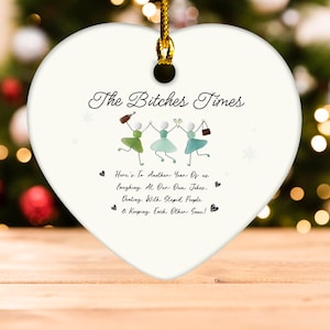 2D Custom Friendship Sea Glass Ceramic Ornament Friendship Decor Gift, Christmas Tree Decor for Best Friends, Friendship Christmas G5PH16