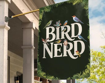 Bird Nerd Garden Flag, Bird Diversity Outdoor Lawn Decor, Double Sided Garden Flag Gift for Bird Lovers, Bird Watching Gift JCL120