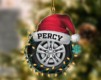 Car Tires Christmas 2024 Ornament Custom Auto Mechanic Gift For Tires Lover Repair Shop Christmas Tree Decor 2D Flat Acrylic Ornament D1NI02