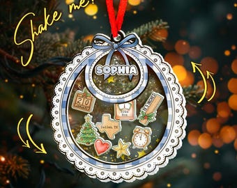 Baby's First Christmas Ornament, Personalized Baby 1st Christmas Ornament, Custom New Baby Gift, 4D Shake Babies Ornament,Baby Shower JCQR09