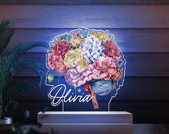 Brain Personalized LED Night Light, RC, Perfect for Students, Science Lovers & Gifts C1E517