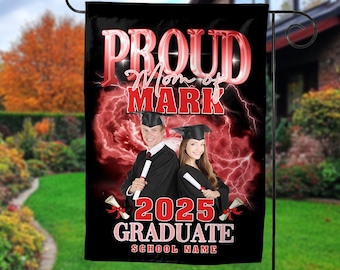 Custom Photo Graduation Garden Flag, Personalized Graduation Class of 2025 Flag, Congrats Custom Name and Photo Flag JCKD09