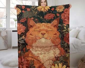 Cat Blanket, Cats Blankets, Gifts for cat mom, cat dad, cat lover, cat throw blanket, cat gifts for her him woman BY6O63