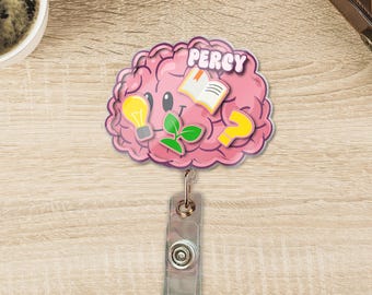 Brain Shaker Badge Reel: Mental Health Neuro Nurse ID Holder,Neuro Nurse badge reel, RN, MD, Neurology healthcare work accessory G5SL04