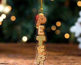 Custom Gingerbread Alphabet Ornament, Kids Name Ornament, Christmas Tag for Stockings, Kids Christmas Gifts, Christmas Ornaments D2MK11