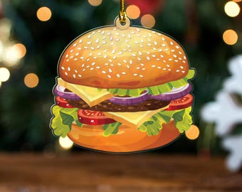 Hamburger Custom Shaped Acrylic Ornament for Hamburger Lovers KBUM20