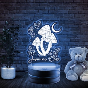 Mushroom Forest Night Light, Handmade Glowing Mushrooms Lamp for Bedroom, Kids Room, Living Room, Magical Home Decor Creative Gift D1OO01