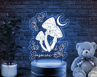 Mushroom Forest Night Light, Handmade Glowing Mushrooms Lamp for Bedroom, Kids Room, Living Room, Magical Home Decor Creative Gift D1OO01