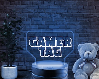 Gamertag Led Nightlight, Gamer Gift, Influencer, gaming decor, Streamer display, Groomsman, Dorm Decor, Gamer Dad, 16 color w/ remote BYMJ25
