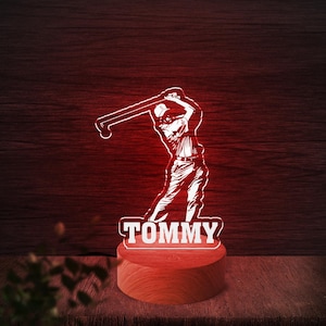 Personalized Golf Night Light-Custom LED Lamp for Golf Lover,Perfect Gift for Sports Fan,Unique Room Decor,Fun and Stylish Nightlight D2HY01