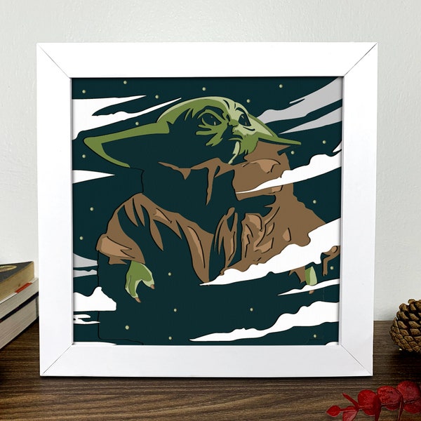 Baby Yoda Shadow Box Svg ,Baby Yoda 3D Svg ,Star Wars 3D Svg ,Star Wars Baby Yoda Box Svg, Star Wars Light Box Svg,Cricut,Digital Download
