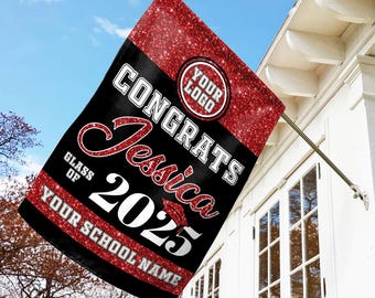 Personalized Graduation Flag, Graduation Garden Flag, Class of 2025 Yard Decoration, Graduation Party Yard Flag, College Grad Flag NGOH08-01